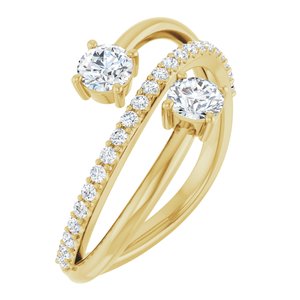 Ladies Natural Diamond Two-Stone Ring (I1, G-H) — 14K Yellow Gold