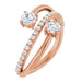 Ladies Natural Diamond Two-Stone Ring (I1, G-H) — 14K Rose Gold