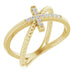 Ladies Natural Diamond Cross Rope Ring (SI2, G-H) — 14K Yellow Gold