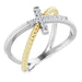 Ladies Natural Diamond Cross Rope Ring (SI2, G-H) — 14K White/Yellow Gold