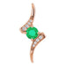 Ladies Natural Emerald Natural Diamond Pendant (I1, G-H) — 14K Rose Gold