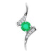 Ladies Natural Emerald Natural Diamond Pendant (I1, G-H) — Sterling Silver