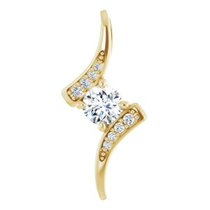Ladies Natural Diamond Pendant (Si2-Si3, G-H) — 14K Yellow Gold
