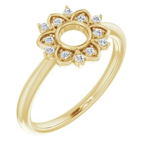 Ladies Natural Diamond Starburst Ring (SI2-SI3, G-H) — 14K Yellow Gold