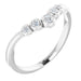 Ladies Natural Diamond Graduated V Ring (SI2-SI3, G-H) — Platinum