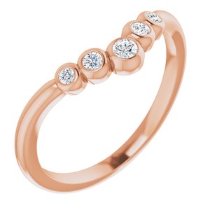 Ladies Natural Diamond Graduated V Ring (I1, G-H) — 14K Rose Gold