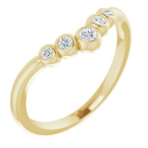 Ladies Natural Diamond Graduated V Ring (I1, G-H) — 14K Yellow Gold