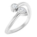 Ladies Natural Diamond Two-Stone Bypass Ring (SI2-SI3, GHI) — Sterling Silver