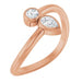 Ladies Natural Diamond Two-Stone Bypass Ring (SI2-SI3, GHI) — 14K Rose Gold