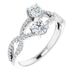 Ladies 4 mm Round Natural Diamond Two-Stone Ring (I1, G-H) — 14K White Gold