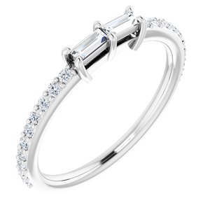 Ladies Natural Diamond Ring (SI2-SI3, G-H) — 14K White Gold