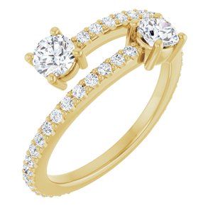 Ladies Natural Diamond Two-Stone Ring (I1, G-H) — 14K Yellow Gold