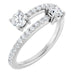 Ladies Natural Diamond Two-Stone Ring (I1, G-H) — 14K White Gold