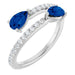 Ladies Natural Blue Sapphire Natural Diamond Ring (I1, G-H) — 14K White Gold
