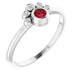 Ladies Natural Ruby Natural Diamond Ring (I1, G-H) — Sterling Silver