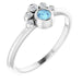 Ladies Natural Aquamarine Natural Diamond Ring (I1, G-H) — Sterling Silver