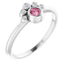Ladies Natural Pink Tourmaline Natural Diamond Ring (I1, G-H) — Sterling Silver