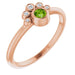 Ladies Natural Peridot Natural Diamond Ring (I1, G-H) — 14K Rose Gold