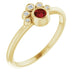 Ladies Natural Mozambique Garnet Natural Diamond Ring (I1, G-H) — 14K Yellow Gold