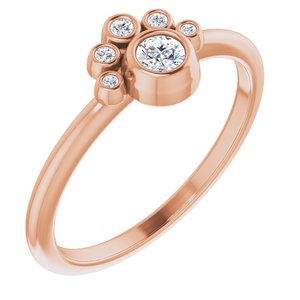Ladies Natural Diamond Ring (I1, G-H) — 14K Rose Gold