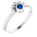 Ladies Natural Blue Sapphire Natural Diamond Ring (I1, G-H) — Sterling Silver