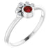 Ladies Natural Mozambique Garnet Natural Diamond Ring (I1, G-H) — Sterling Silver