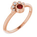 Ladies Natural Mozambique Garnet Natural Diamond Ring (I1, G-H) — 14K Rose Gold