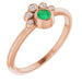 Ladies Natural Emerald Natural Diamond Ring (I1, G-H) — 14K Rose Gold