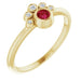 Ladies Natural Ruby Natural Diamond Ring (I1, G-H) — 14K Yellow Gold