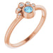 Ladies Natural Aquamarine Natural Diamond Ring (I1, G-H) — 14K Rose Gold