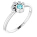 Ladies Natural Blue Zircon Natural Diamond Ring (I1, G-H) — Sterling Silver