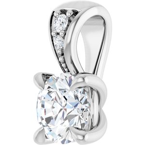 Lab-Grown Diamond Accented Claw-Prong Pendant