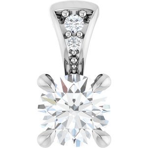 Ladies 1/4 Natural Diamond Pendant (Si2-Si3, G-H) — Platinum