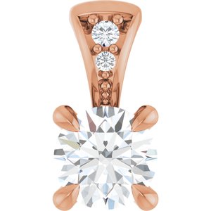 Ladies 1/4 Natural Diamond Pendant (I1, G-H) — 14K Rose Gold
