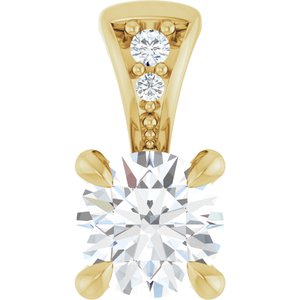 Ladies 1/4 Natural Diamond Pendant (I1, G-H) — 14K Yellow Gold