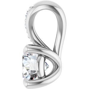 Lab-Grown Diamond Accented Claw-Prong Pendant