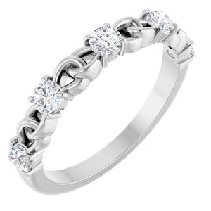 Ladies Natural Diamond Stackable Ring (SI2-SI3, G-H) — Platinum