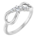 Ladies Natural Diamond Infinity-Inspired Ring (I1, G-H) — 14K White Gold