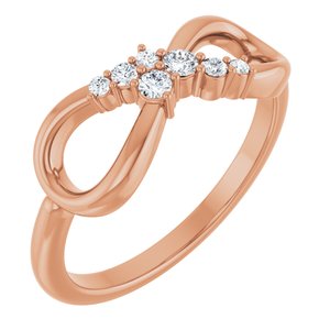 Ladies Natural Diamond Infinity-Inspired Ring (I1, G-H) — 14K Rose Gold