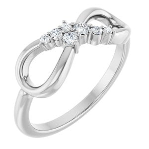Ladies Natural Diamond Infinity-Inspired Ring (SI2-SI3, G-H) — Platinum
