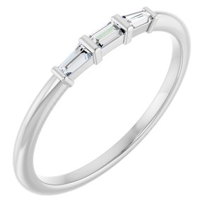 Ladies Natural Diamond Stackable Ring (SI2-SI3, GHI) — Sterling Silver