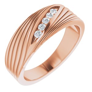 Ladies Natural Diamond Ring (I1, G-H) — 14K Rose Gold