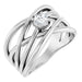Ladies Natural Diamond Criss-Cross Ring (SI2-SI3, G-H) — Platinum