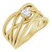 Ladies Natural Diamond Criss-Cross Ring (I1, G-H) — 14K Yellow Gold