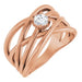 Ladies Natural Diamond Criss-Cross Ring (I1, G-H) — 14K Rose Gold