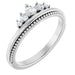 Ladies Natural Diamond Stackable Crown Ring (I1, G-H) — Sterling Silver