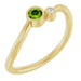 Ladies 3 mm Natural Peridot Natural Diamond Ring (I1, G-H) — 14K Yellow Gold
