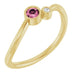 Ladies 3 mm Natural Pink Tourmaline Natural Diamond Ring (I1, G-H) — 14K Yellow Gold
