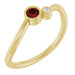 Ladies 3 mm Natural Mozambique Garnet Natural Diamond Ring (I1, G-H) — 14K Yellow Gold