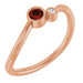 Ladies 3 mm Natural Mozambique Garnet Natural Diamond Ring (I1, G-H) — 14K Rose Gold